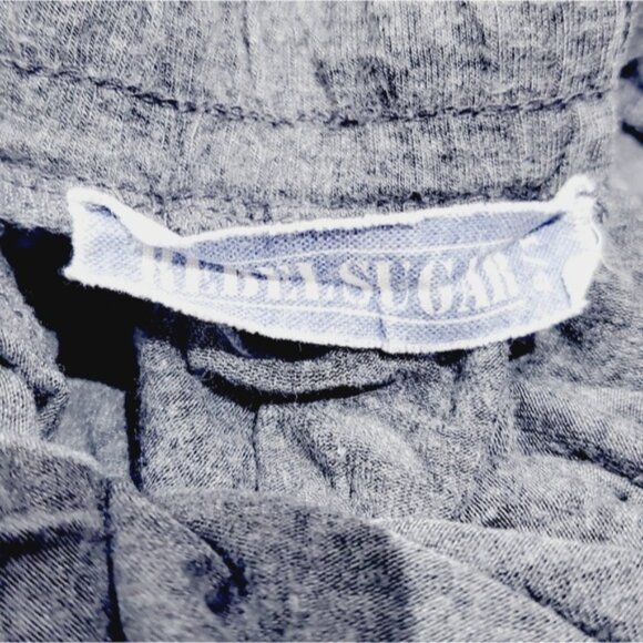 Rebel Sugar- Light Grey Jersey Knit Drawstring Rounded Mini Skirt- Size Small - Picture 4 of 6